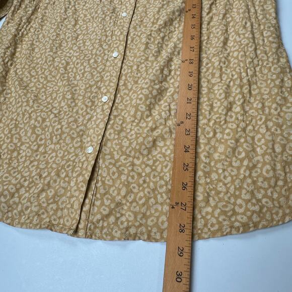 J Mclaughlin Top Womens Large Gold Print Button Down Long Sleeve Preppy Career - Picture 9 of 11
